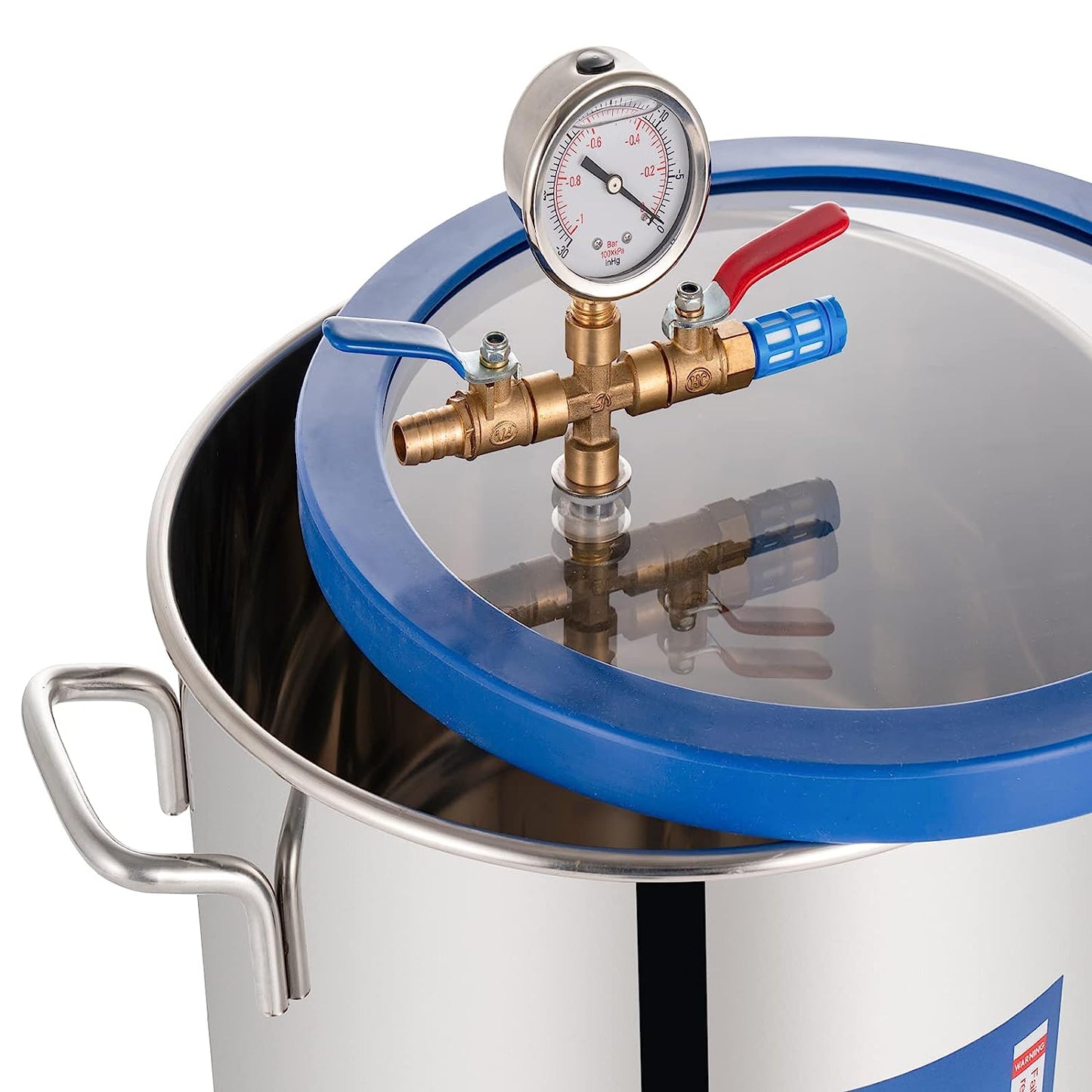 5 Gallon Vacuum Chamber, Stainless Steel Vacuum Degassing Chamber 18.92L, Degassing Chamber with Acrylic Crystal Lid for Resin Casting, Degassing Essential Oils, Not for Stabilizing Wood