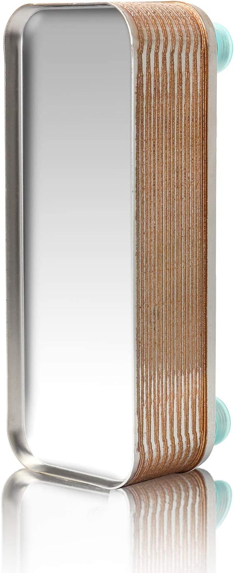 【20 Plates】 Homebrew Wort Chiller, Stainless Steel and Brazed with Copper Heat Exchanger, 1/2 NPT Thread Connection Hot Liquid Accelerated Cooler
