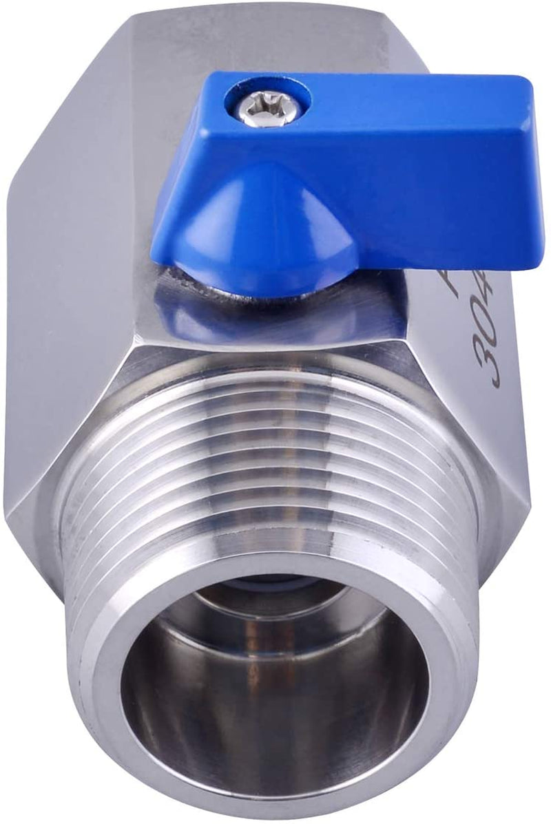 Cowin Brewing 1" Stainless Steel (304) Mini Ball Valve NPT Thread (Female&Male)