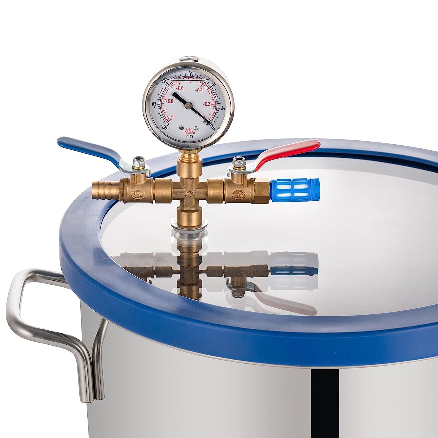 5 Gallon Vacuum Chamber, Stainless Steel Vacuum Degassing Chamber 18.92L, Degassing Chamber with Acrylic Crystal Lid for Resin Casting, Degassing Essential Oils, Not for Stabilizing Wood