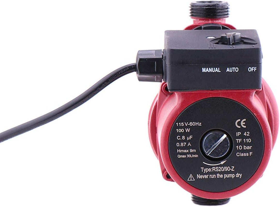 Hot Water Recirculation Pump Automatic Booster Pump 115V 1 Inch Outlet 100W Cast Iron Booster Water Recirculation Pump Recirculating Pump for Home
