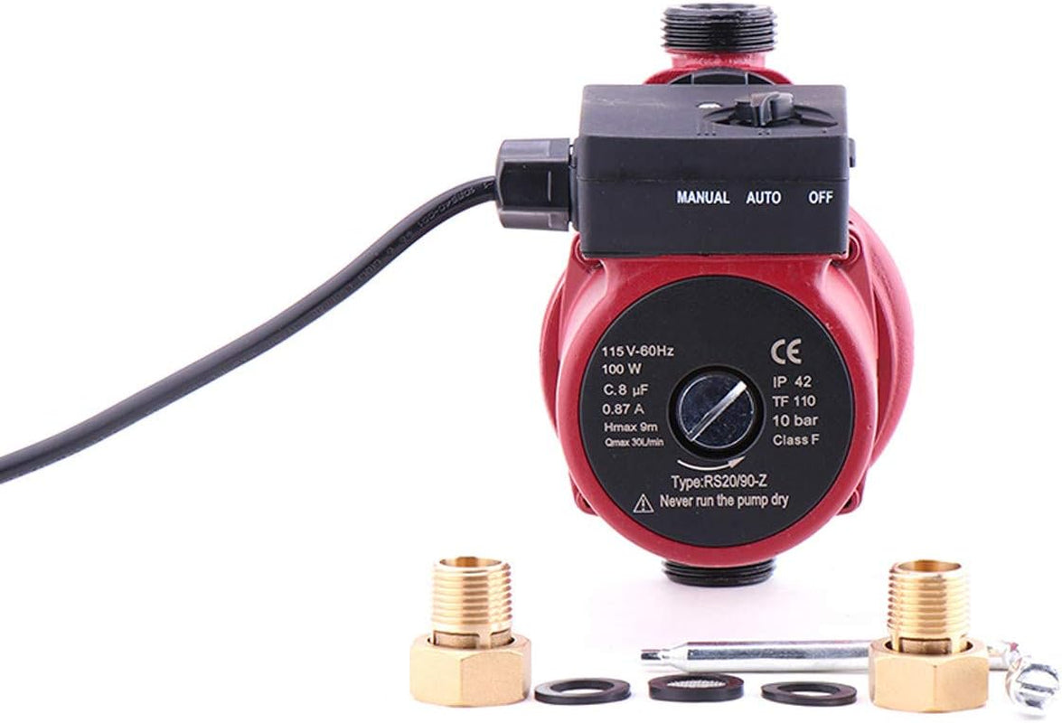 Hot Water Recirculation Pump Automatic Booster Pump 115V 1 Inch Outlet 100W Cast Iron Booster Water Recirculation Pump Recirculating Pump for Home