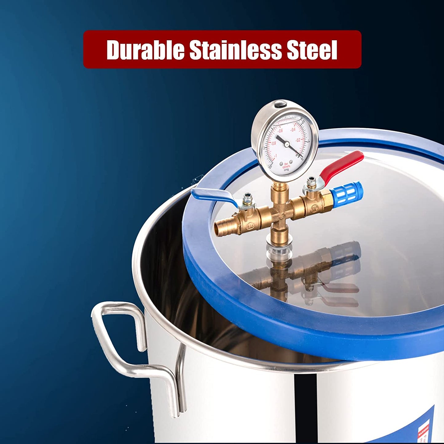 3 Gallon Vacuum Chamber with Pump, Stainless Steel Vacuum Chamber and 3CFM Vacuum Pump, Vacuum Degassing Chamber Kit with Tempered Glass Lid, Perfect for Resin, Wood Stabilizing, No Oil Included