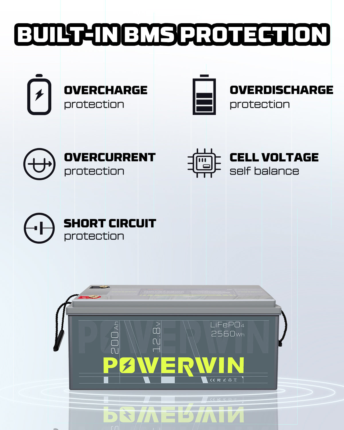 PowerWin LiFePO4 BT200 Battery