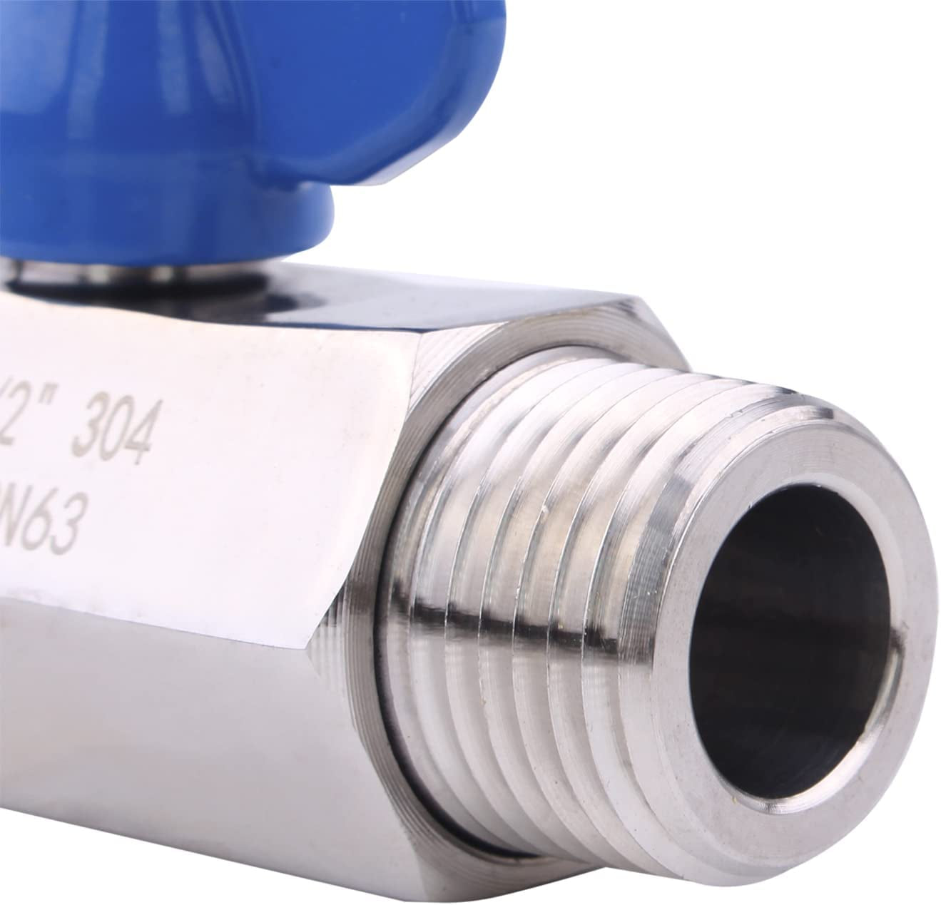 Stainless Steel Ball Valve - 1/2 Inch NPT Thread Male Small Mini Ball Valve (1/2" Male&Male)