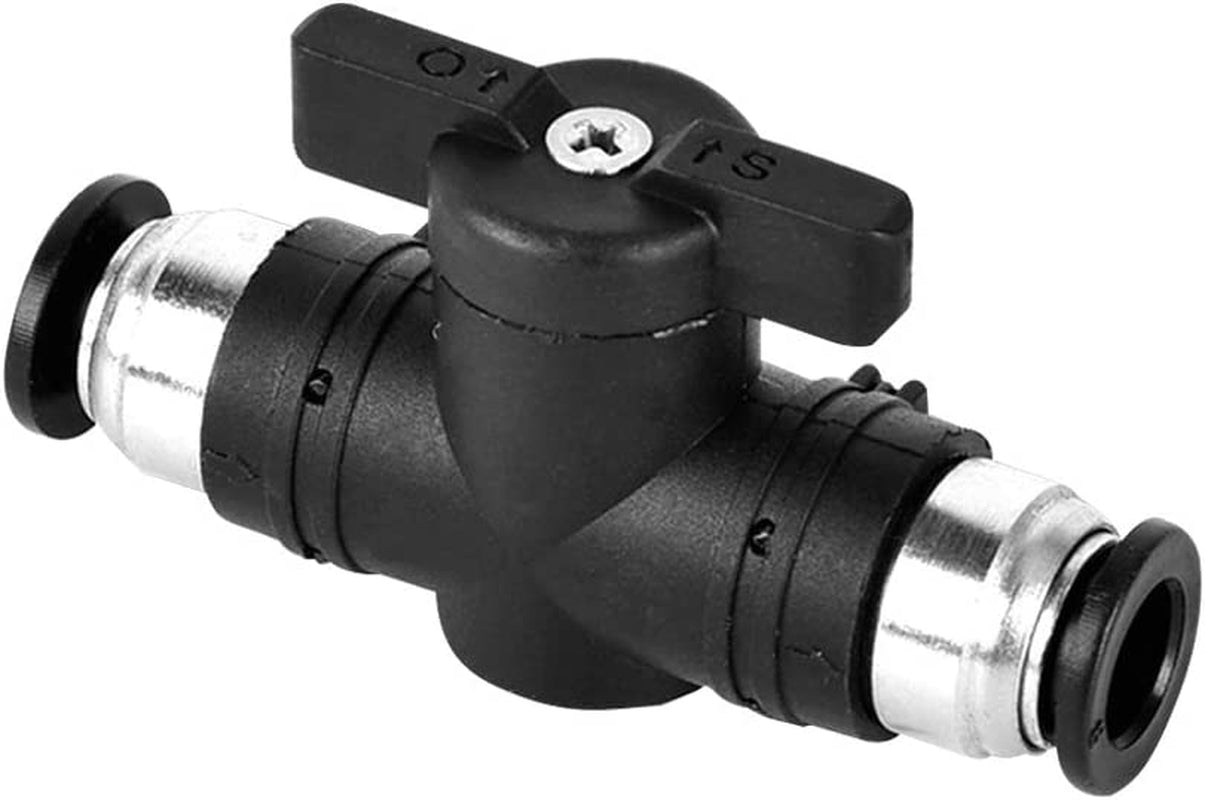 Pneumatic Ball Valve, 3/8" X 3/8" OD Push to Connect Fitting Air Flow Control Valve Straight Quick Connect Union