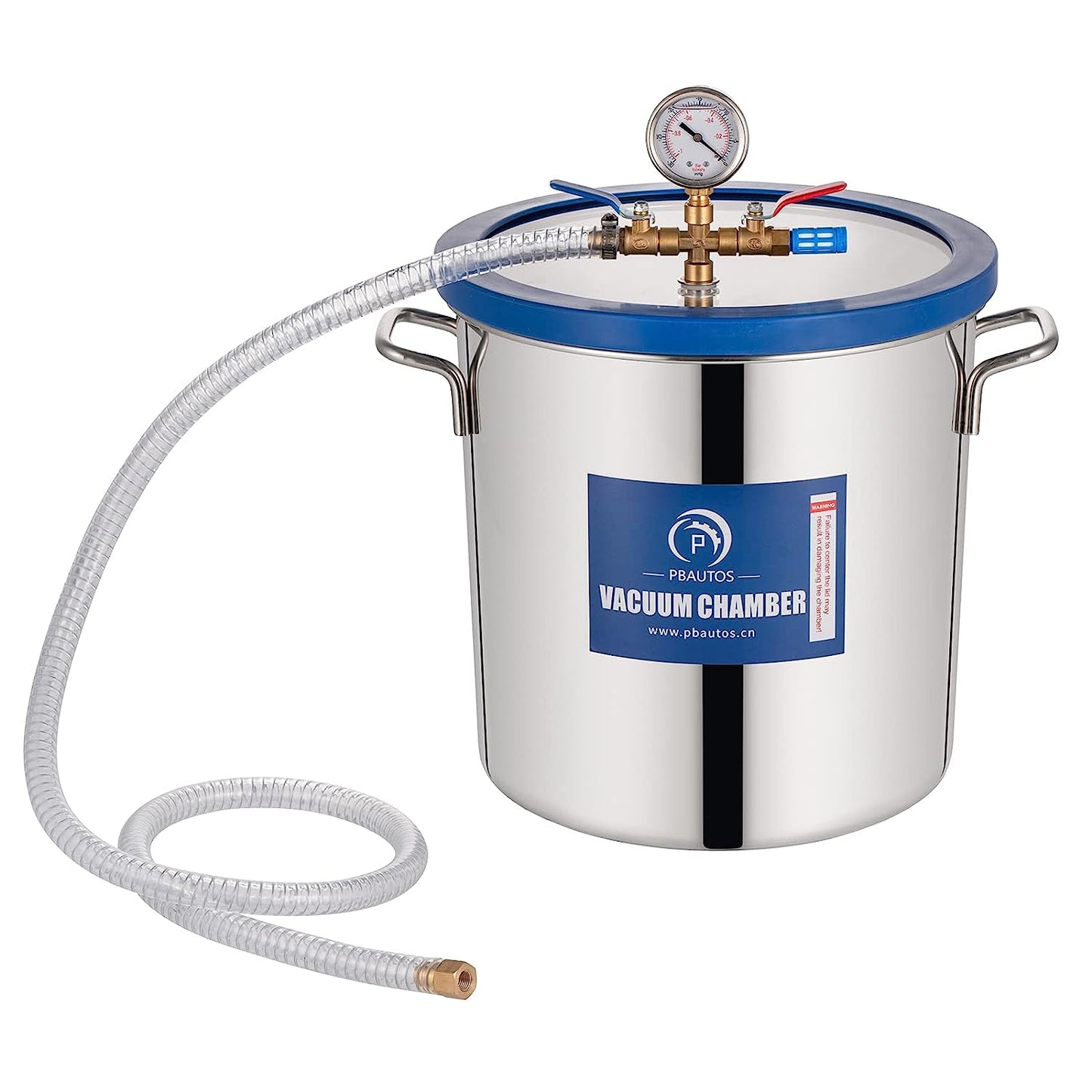 5 Gallon Vacuum Chamber, Stainless Steel Vacuum Degassing Chamber 18.92L, Degassing Chamber with Acrylic Crystal Lid for Resin Casting, Degassing Essential Oils, Not for Stabilizing Wood