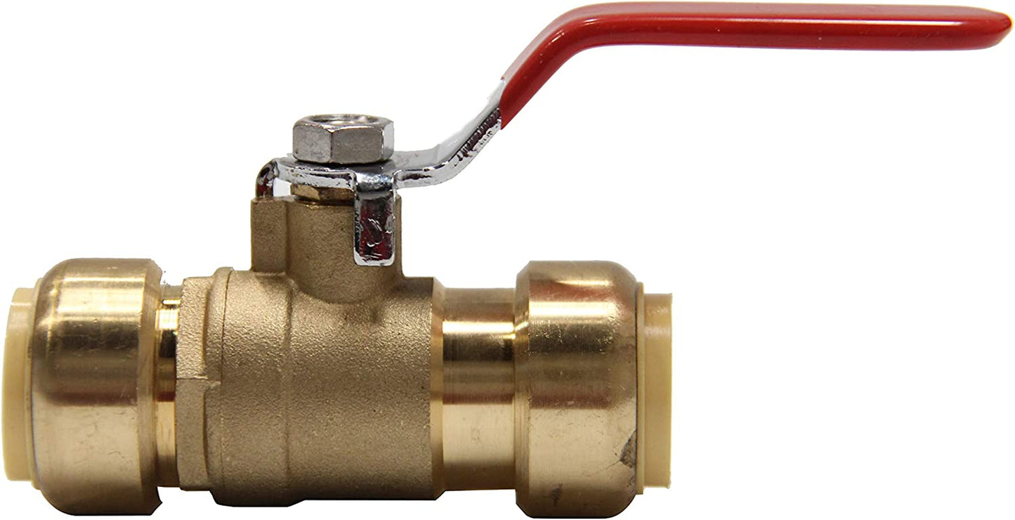 3/4 Inch Ball Valve for Push-Fit Valve Full Port Ball Valve with Disconnect Clip, UPC Certified 1 Piece