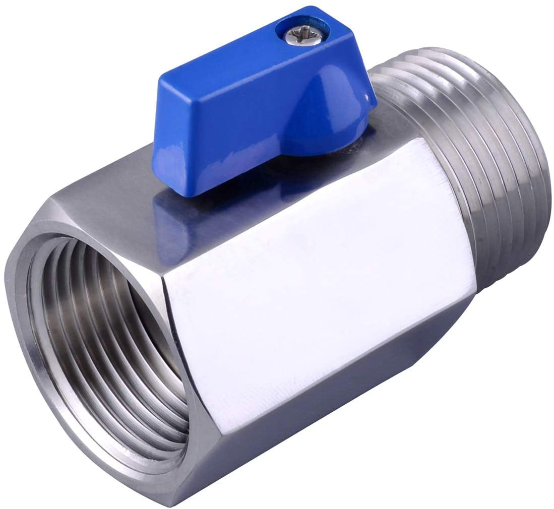 Cowin Brewing 1" Stainless Steel (304) Mini Ball Valve NPT Thread (Female&Male)