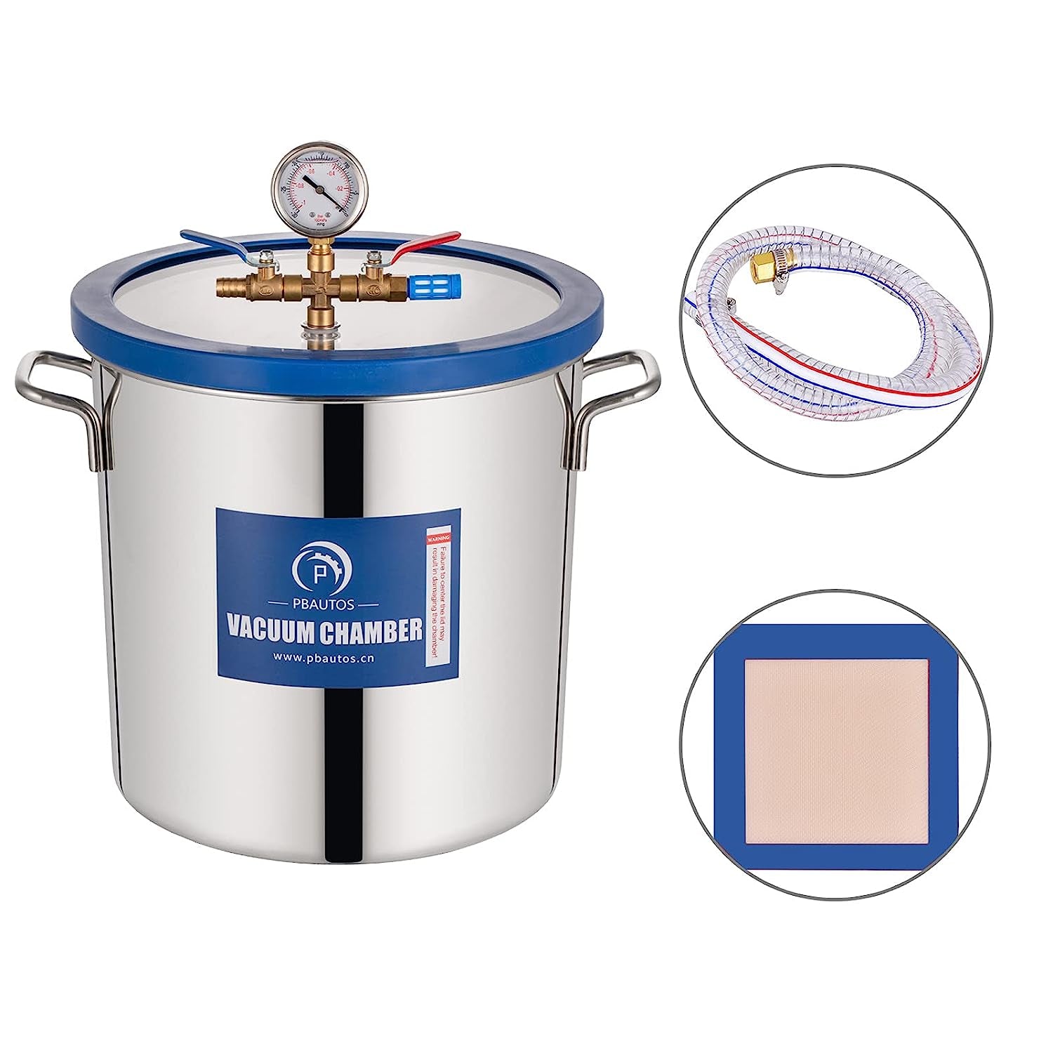 5 Gallon Vacuum Chamber, Stainless Steel Vacuum Degassing Chamber 18.92L, Degassing Chamber with Acrylic Crystal Lid for Resin Casting, Degassing Essential Oils, Not for Stabilizing Wood