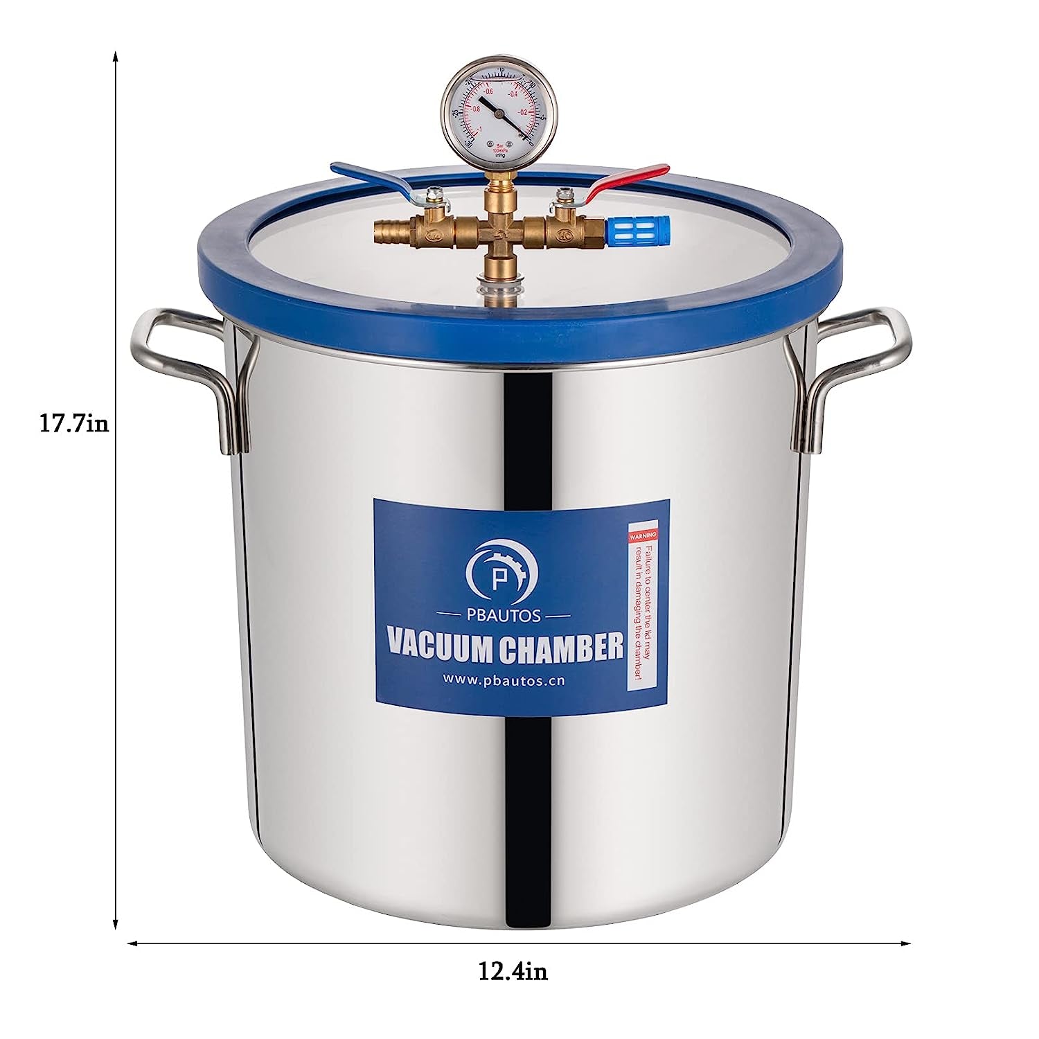 5 Gallon Vacuum Chamber, Stainless Steel Vacuum Degassing Chamber 18.92L, Degassing Chamber with Acrylic Crystal Lid for Resin Casting, Degassing Essential Oils, Not for Stabilizing Wood